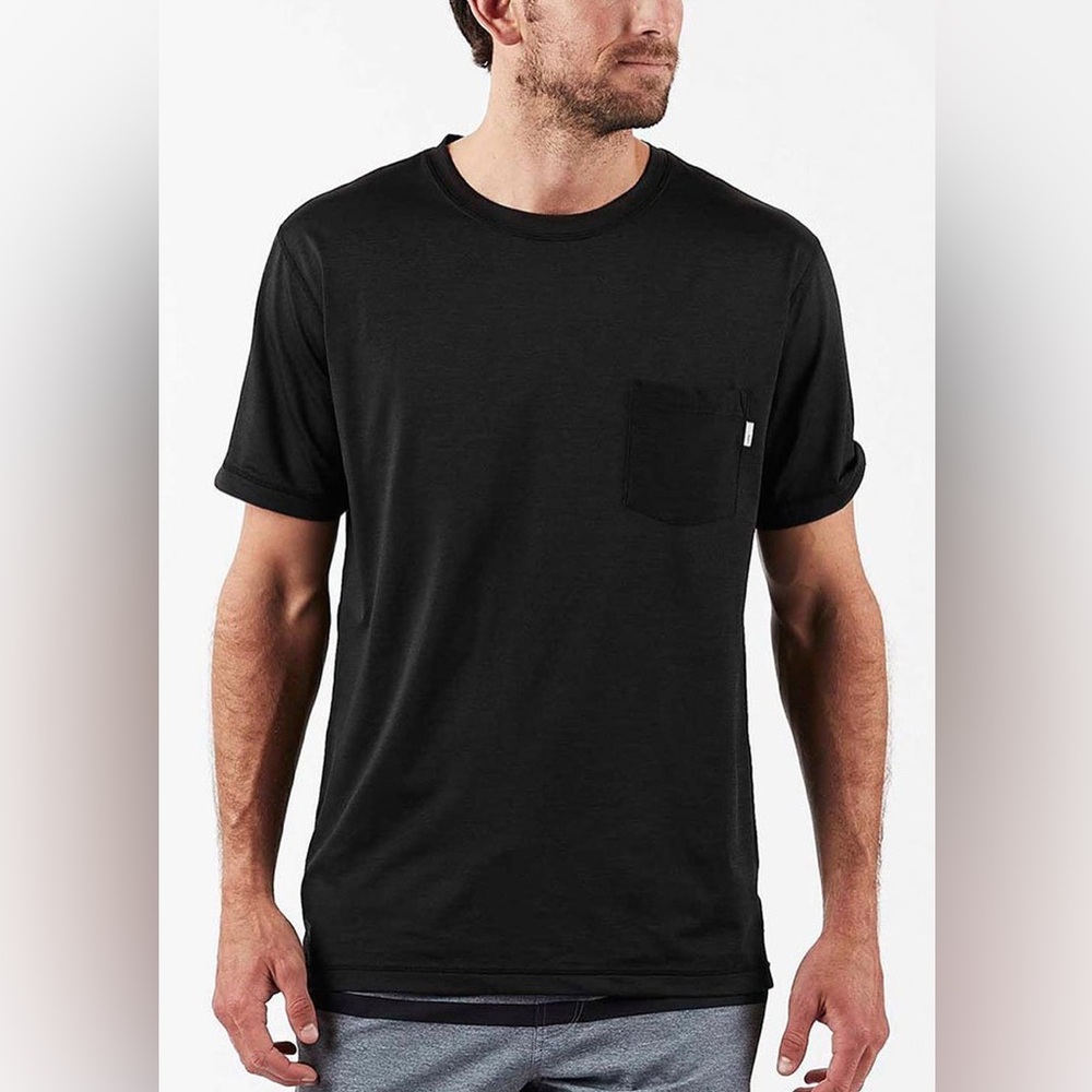 Vuori Men's Black Tradewind Performance Pocket Tee